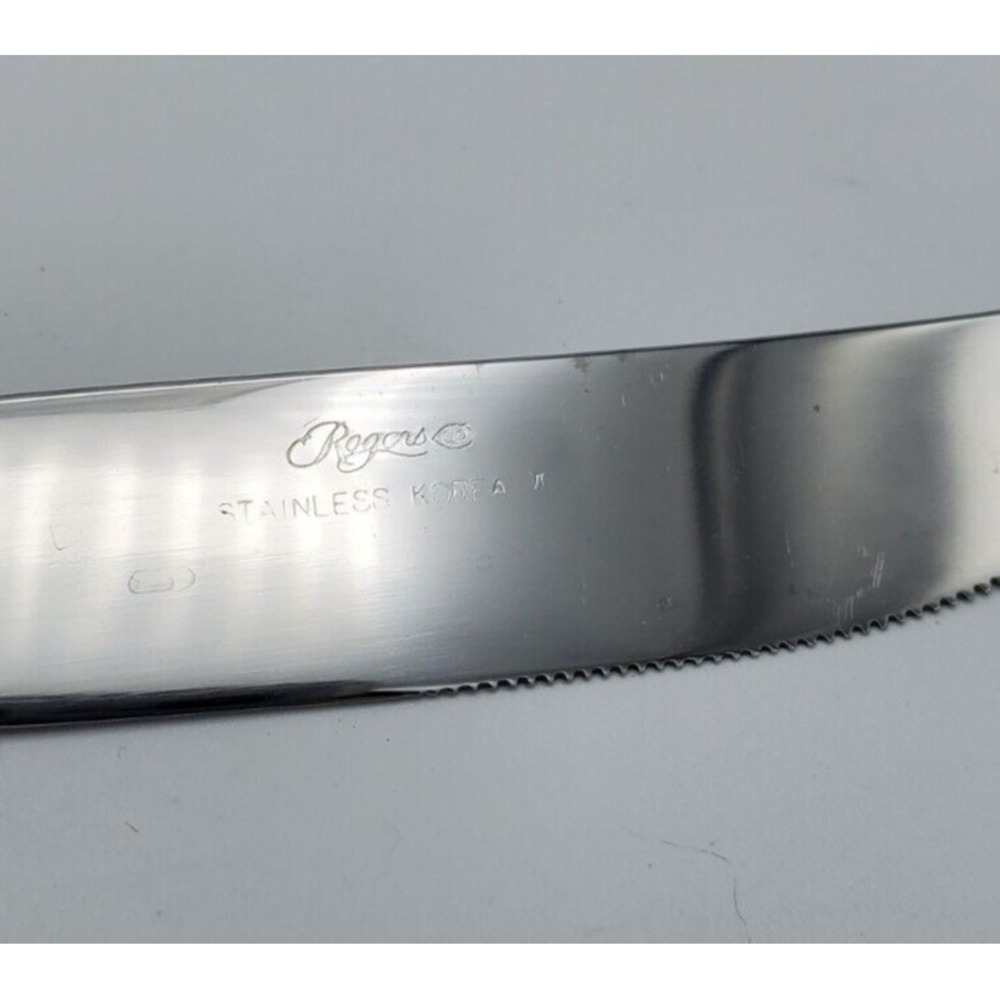 Rogers Co Stanley Roberts Kings Berry Pattern Stainles Dinner Knife Butter Korea - Picture 4 of 6